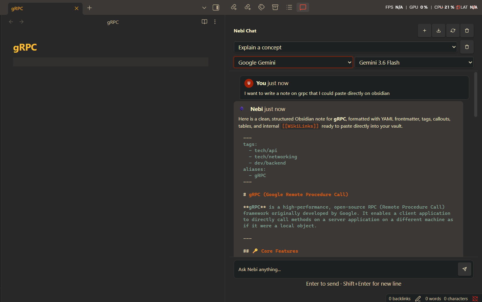 Nebi Chat Screenshot