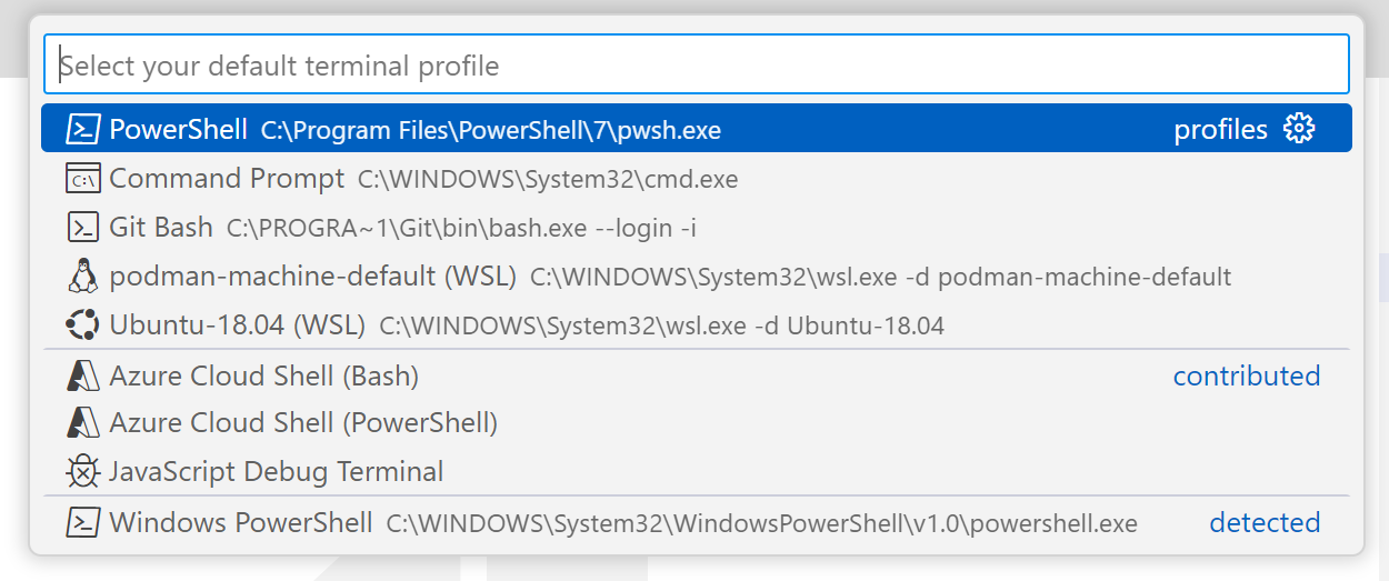 Select a profile