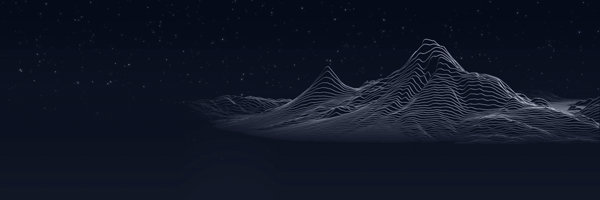 Ararat drawn in moonlit ridgelines from real elevation data, orbiting slowly