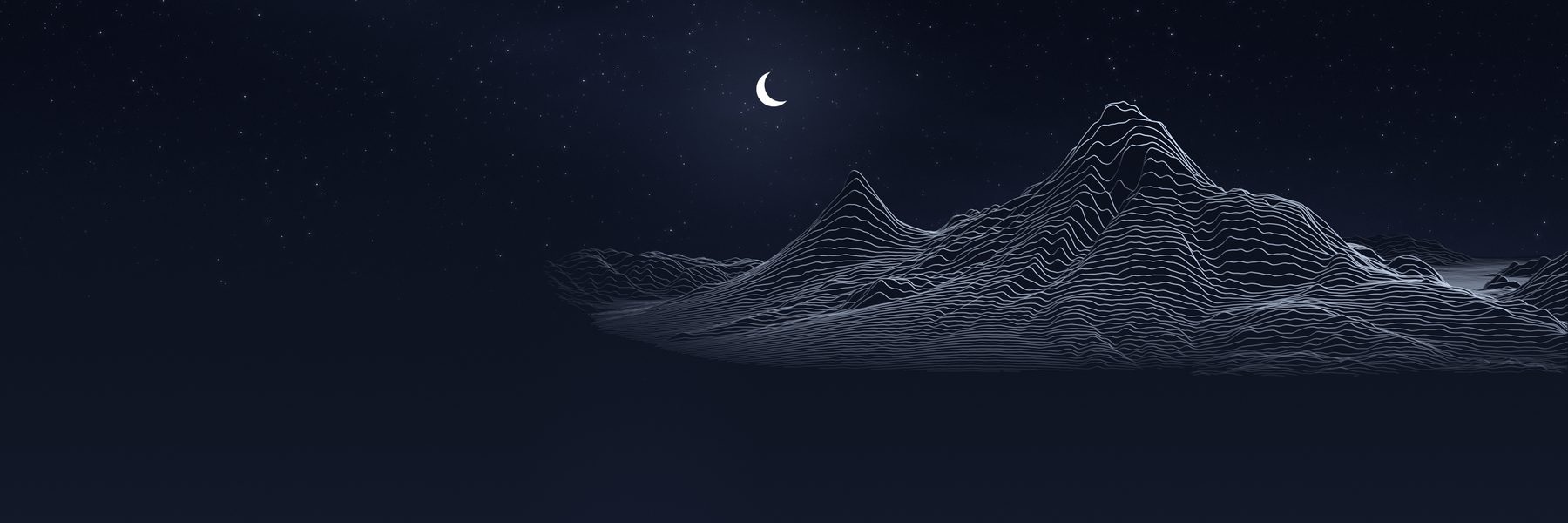 Nocturne style: moonlit lines and stars