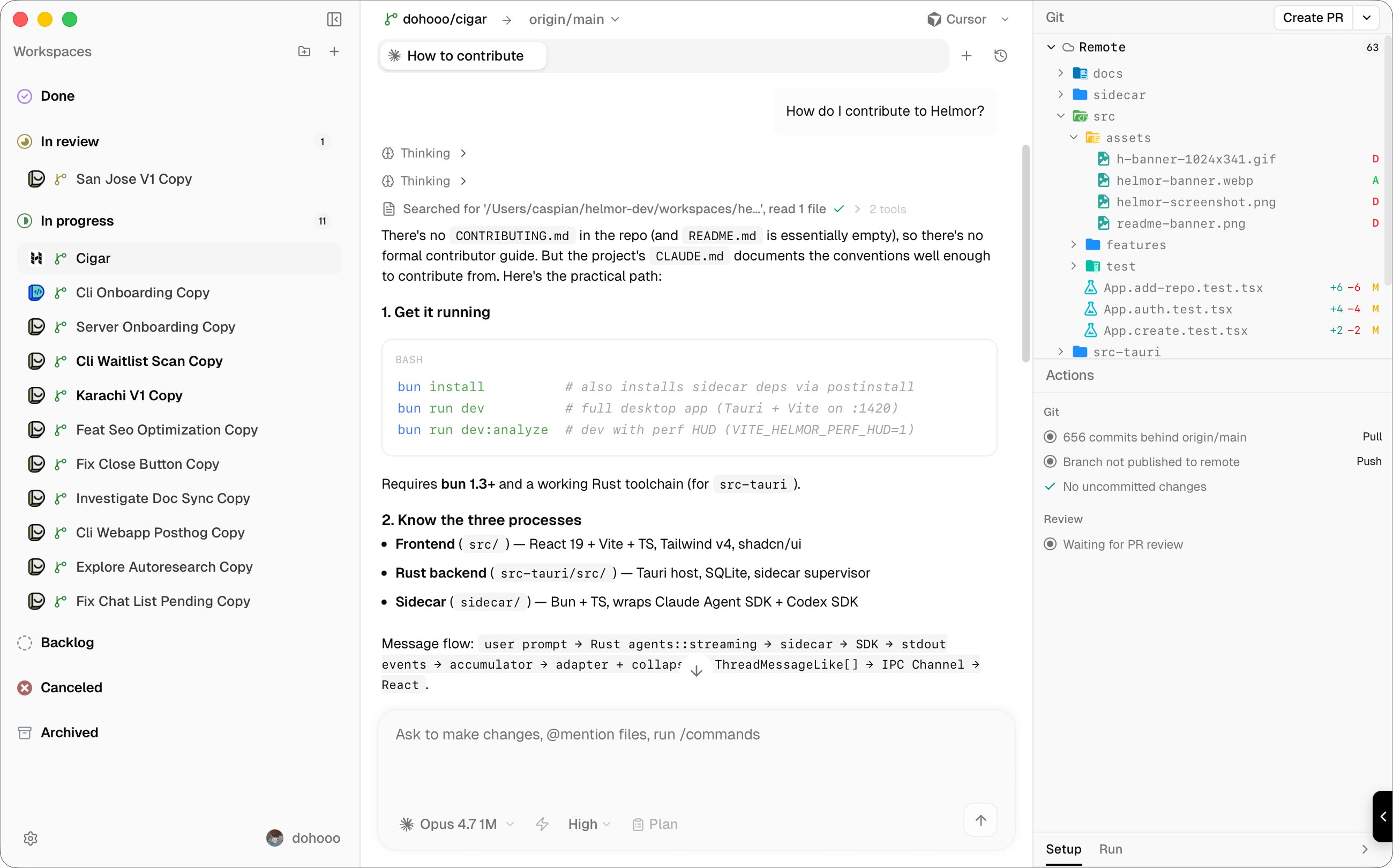 Helmor screenshot