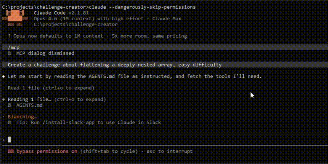 prompt to runnable challenge