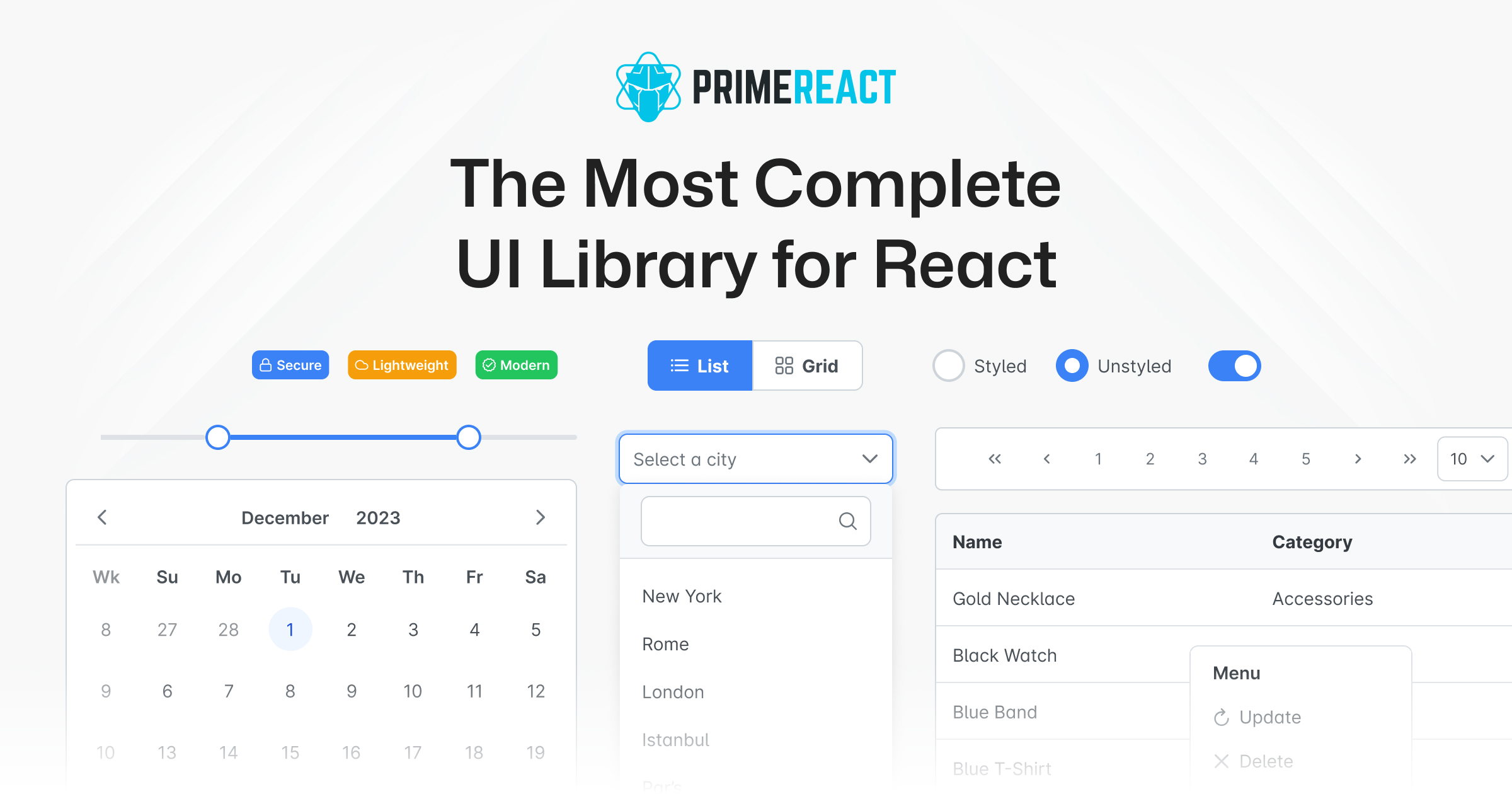 prime-react banner and logo