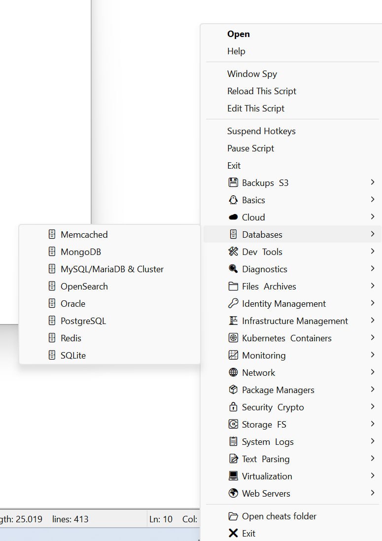 Windows Tray Menu