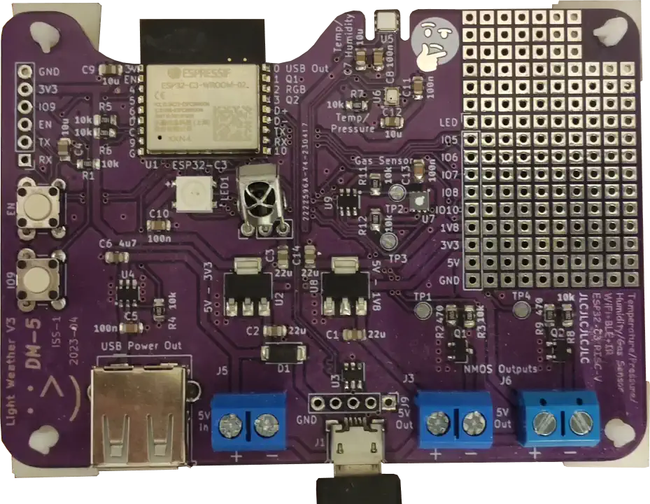 Photo of assembled project PCB