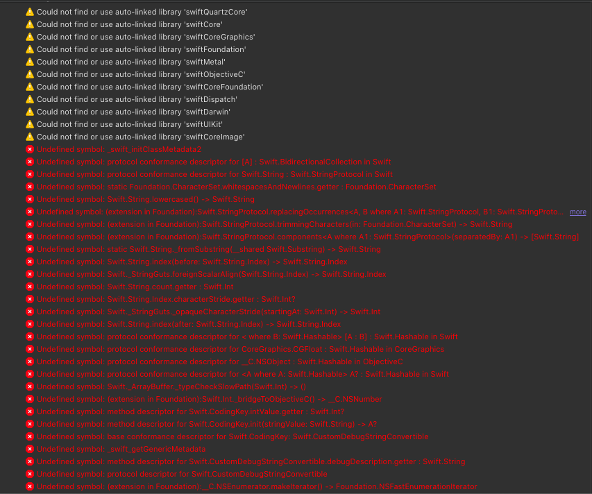 Xcode linking build error