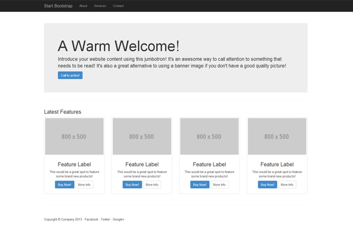 Free Bootstrap Home Page Template