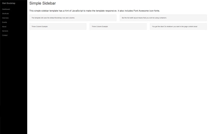 Simple Sidebar HTML Template for Bootstrap 3