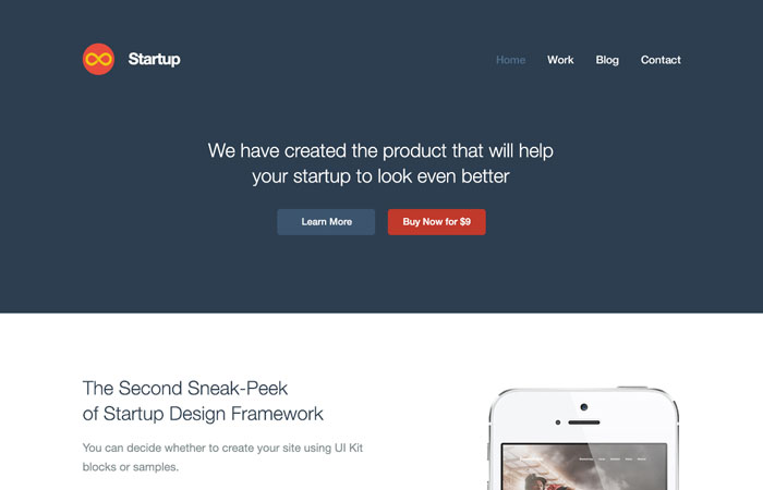 Startup Framework Bootstrap Template