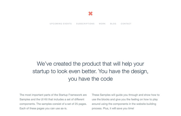 Startup Framework Bootstrap Template