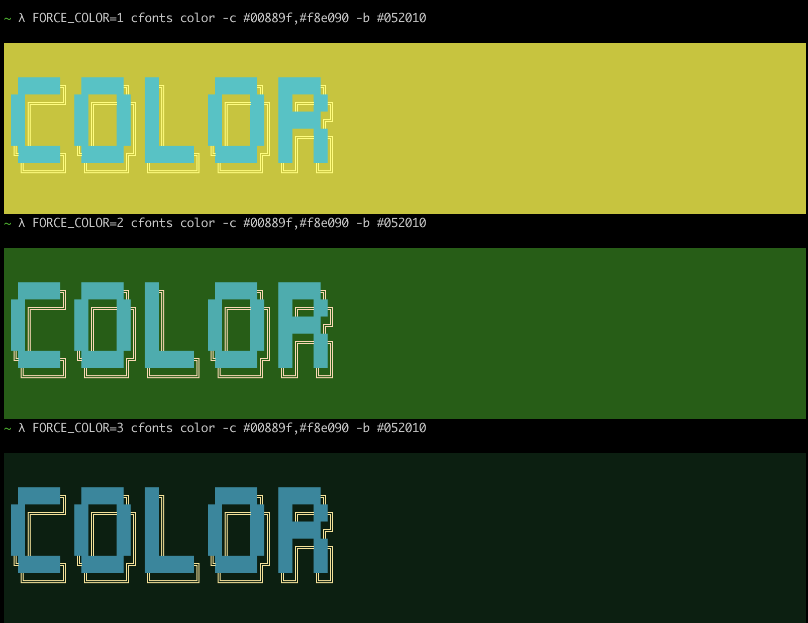 Color consistency via env vars