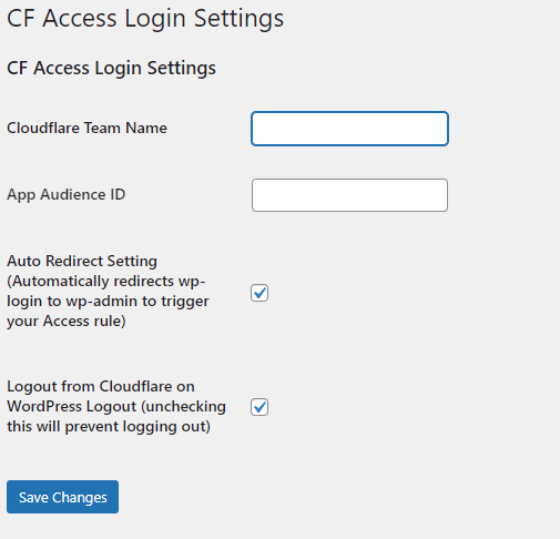 The settings screen