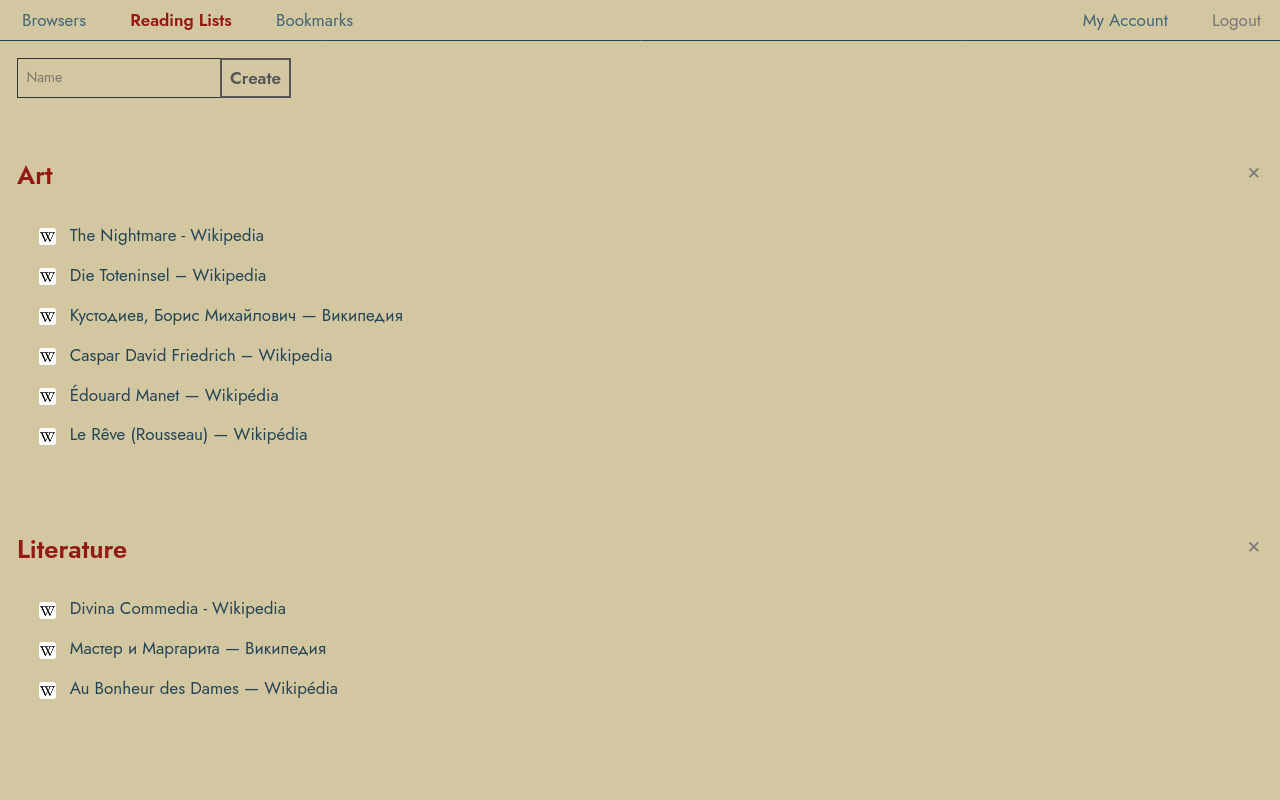 Des listes de lecture