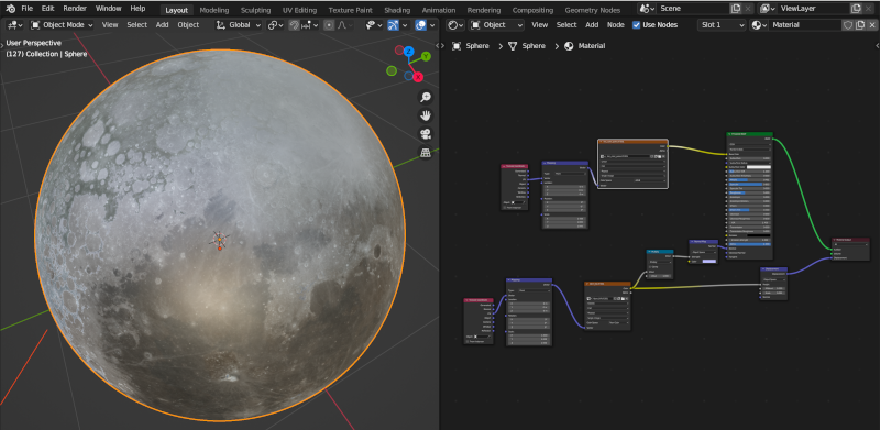 Blender 3D moon