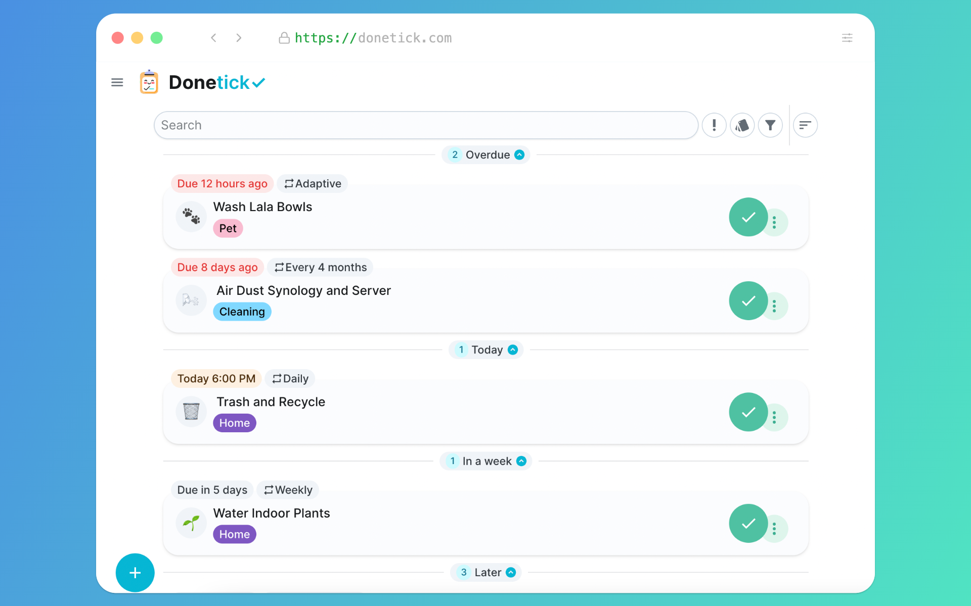 Donetick screenshot 1