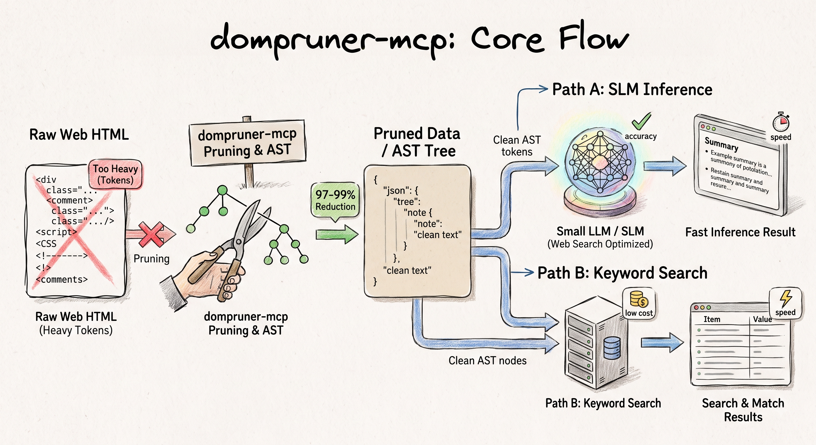 DOM Tree Pruning for DomPruner