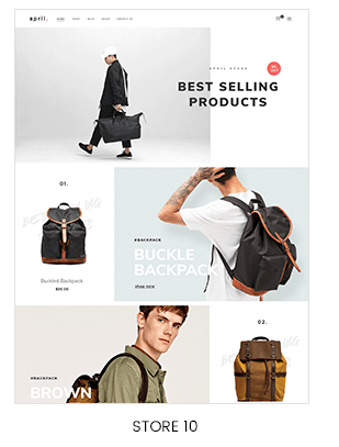 full-width backpack store design
