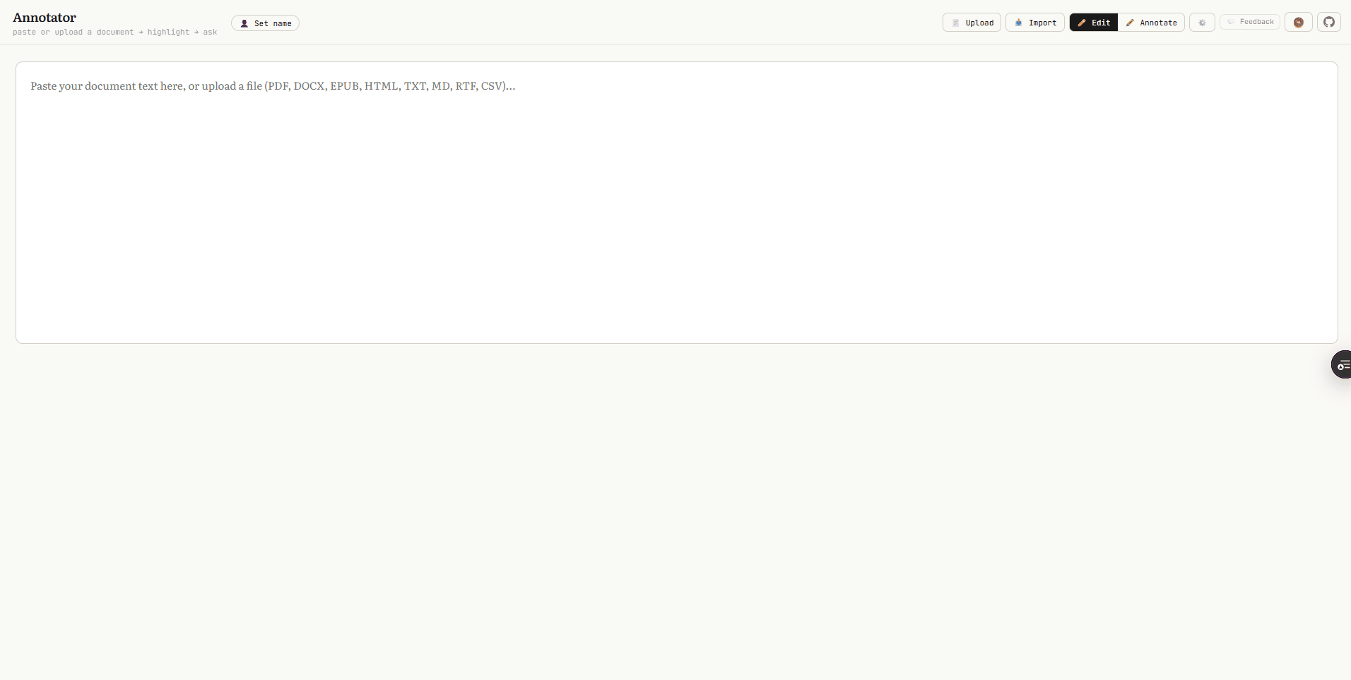 Importing a document