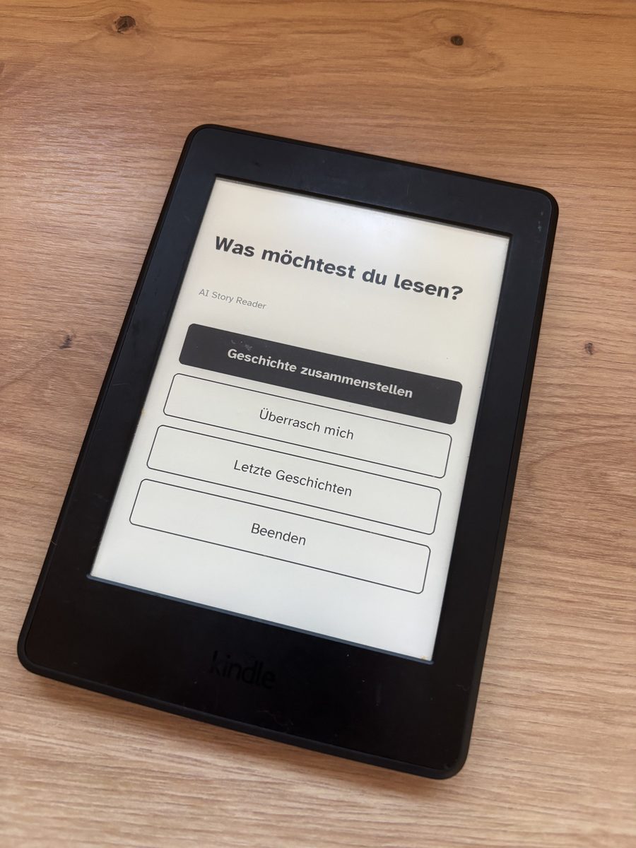 Home screen on a Kindle Paperwhite 3
