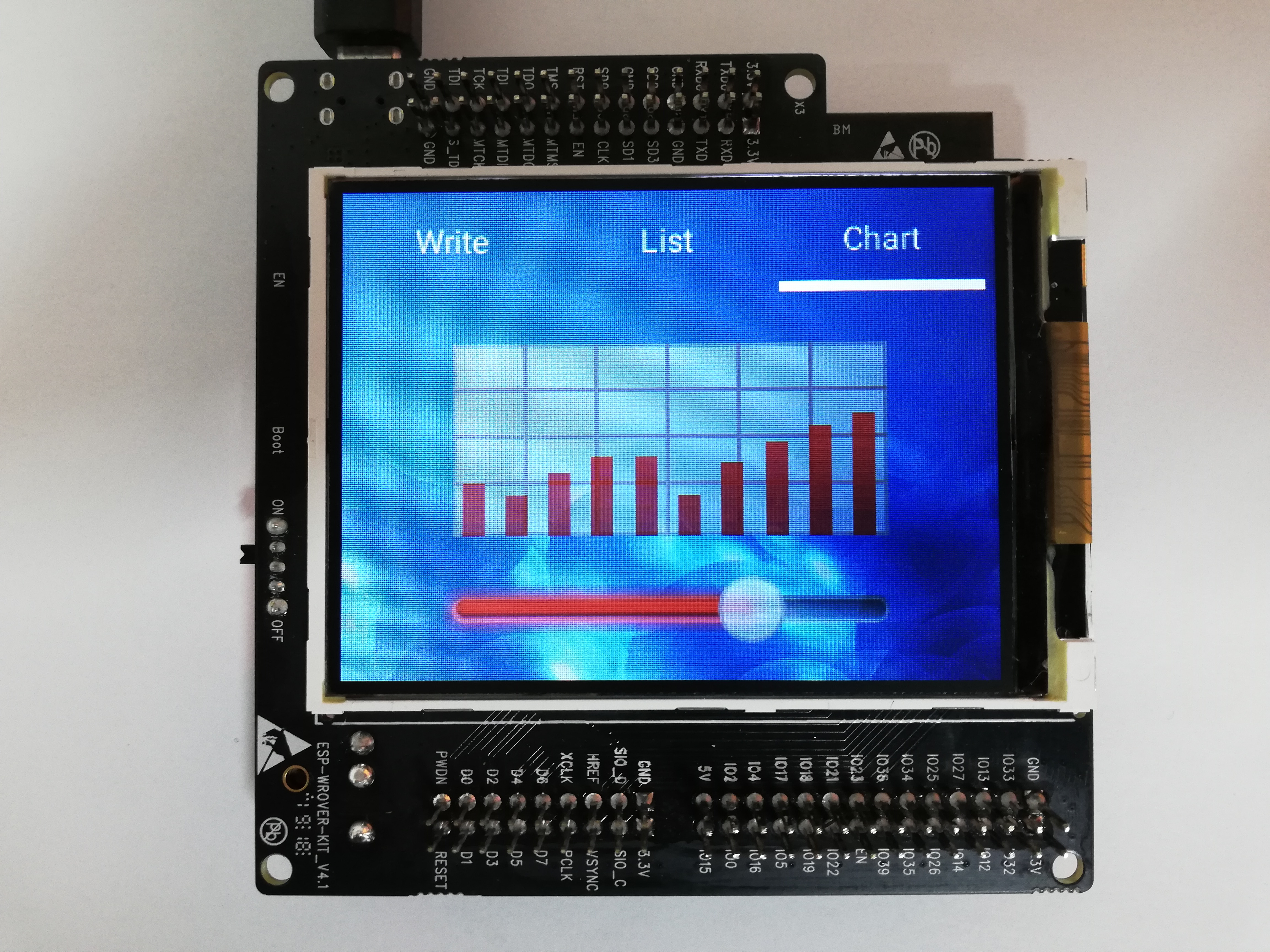 Example GUI with LittlevGL on ESP32