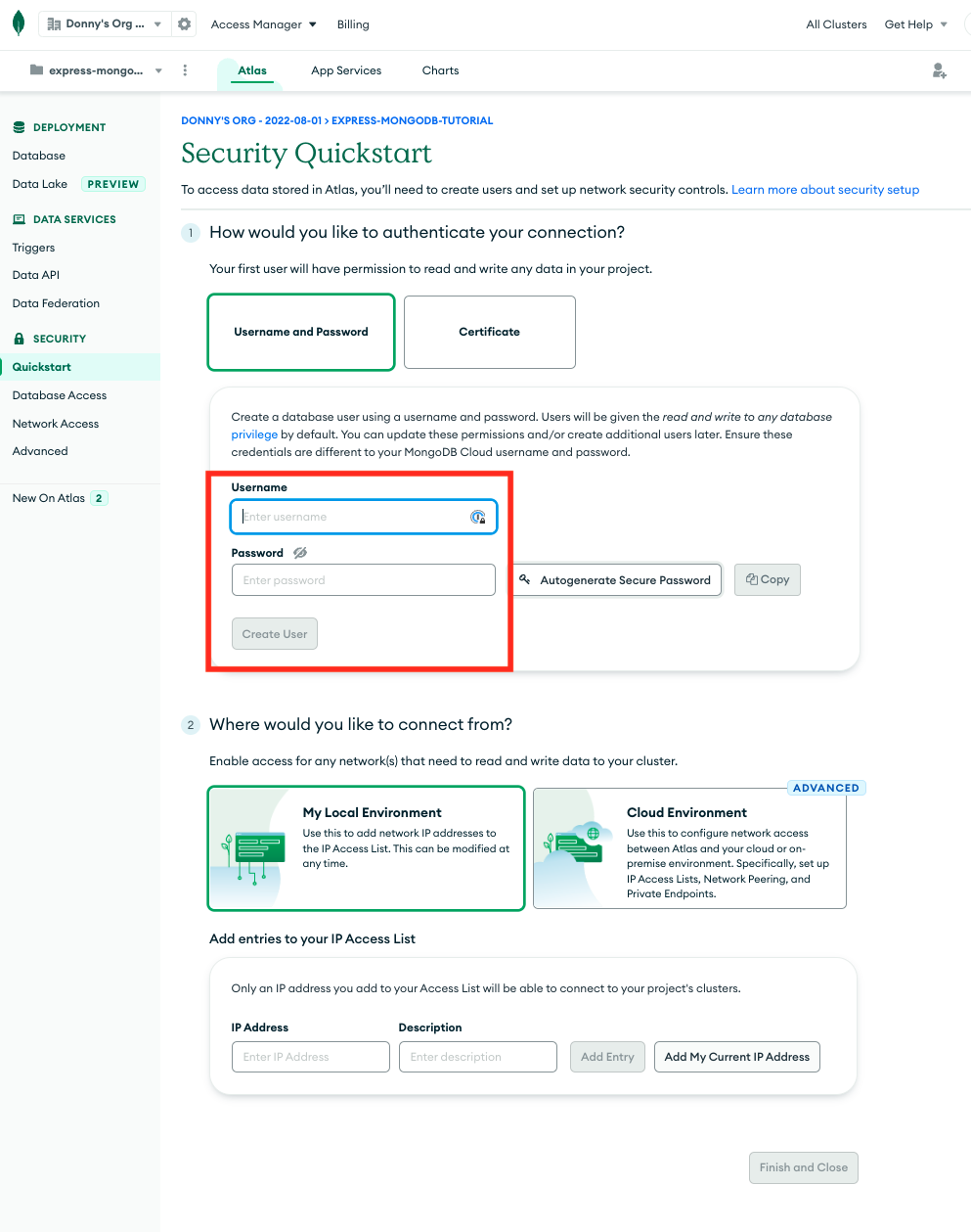 7-create user and password