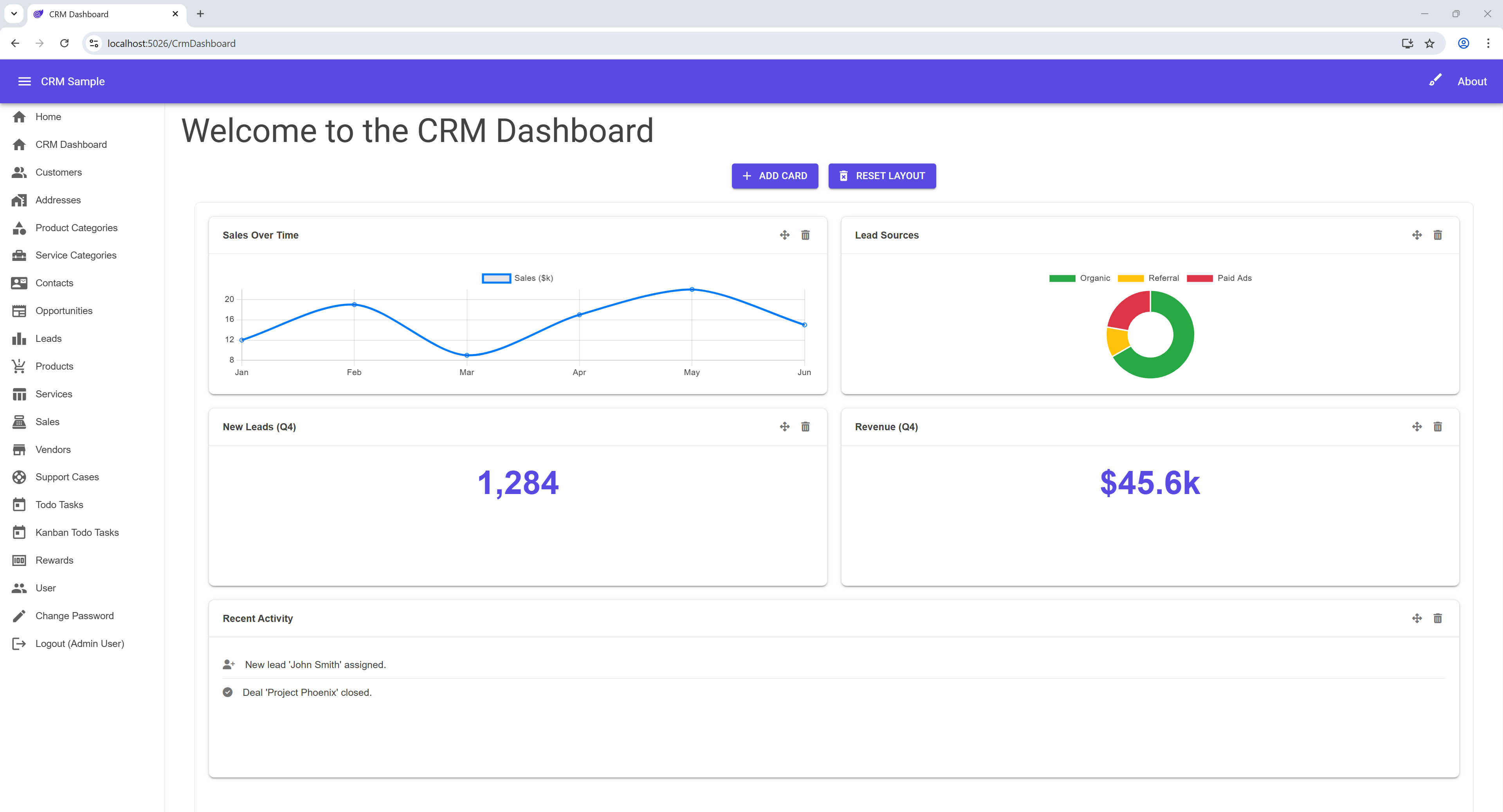 MudBlazor CRM