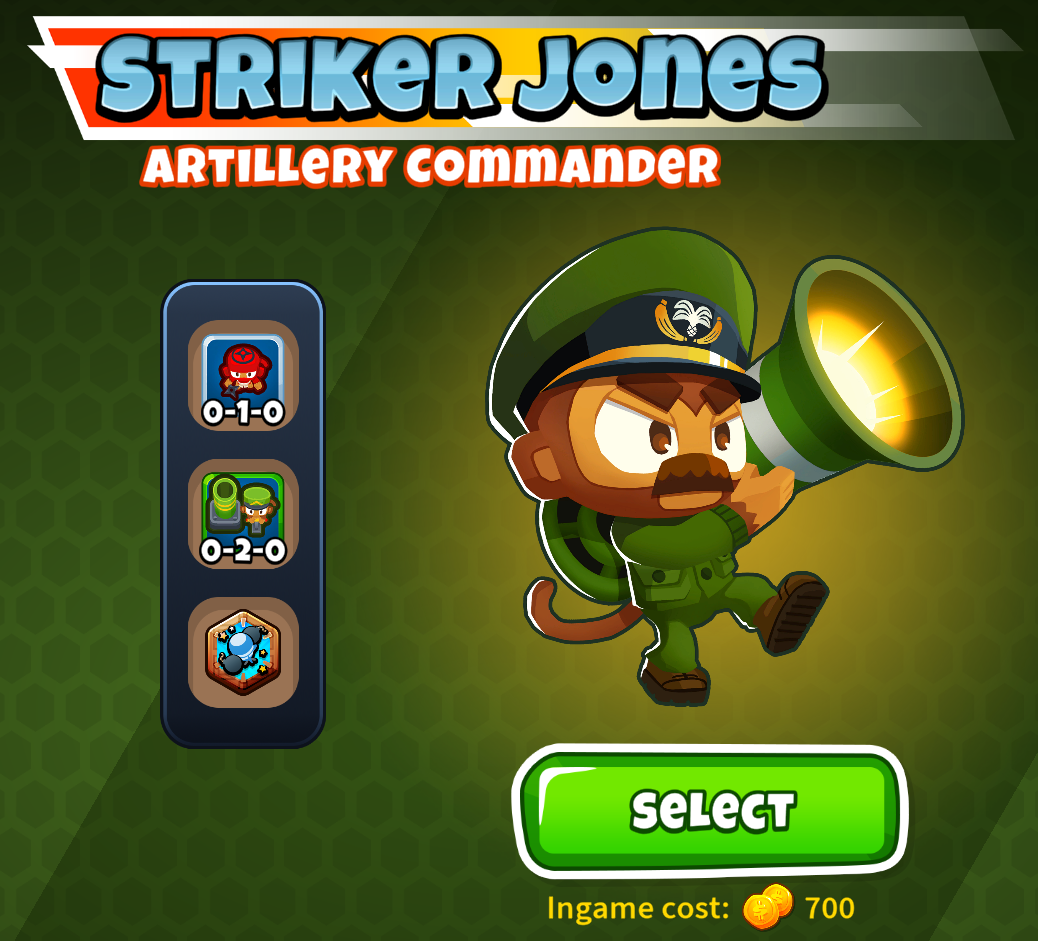 Screenshot of the hero screen showing a black border for the Strike Jones loadout