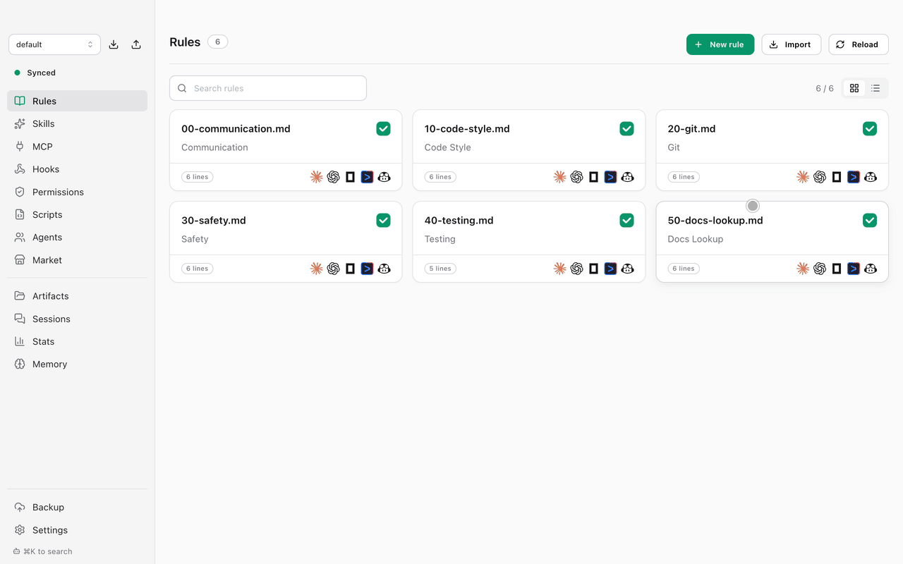Demo: edit a rule, preview the change and apply it to five tools