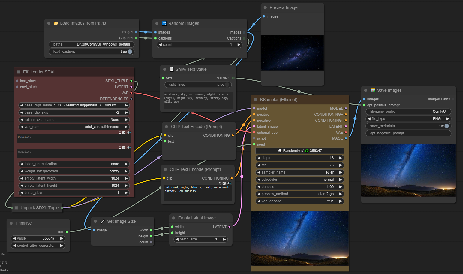 Save Images Node with metadata example