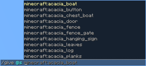For example, the string "wwccst" gets matched into "minecraft:waxed_weathered_cut_copper_stairs".