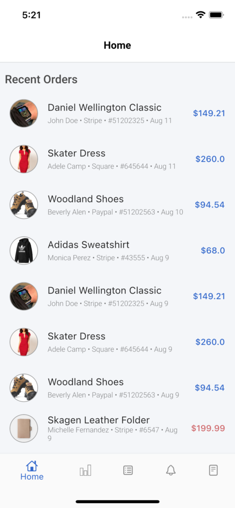 Flutter Dashboard App Template preview 2