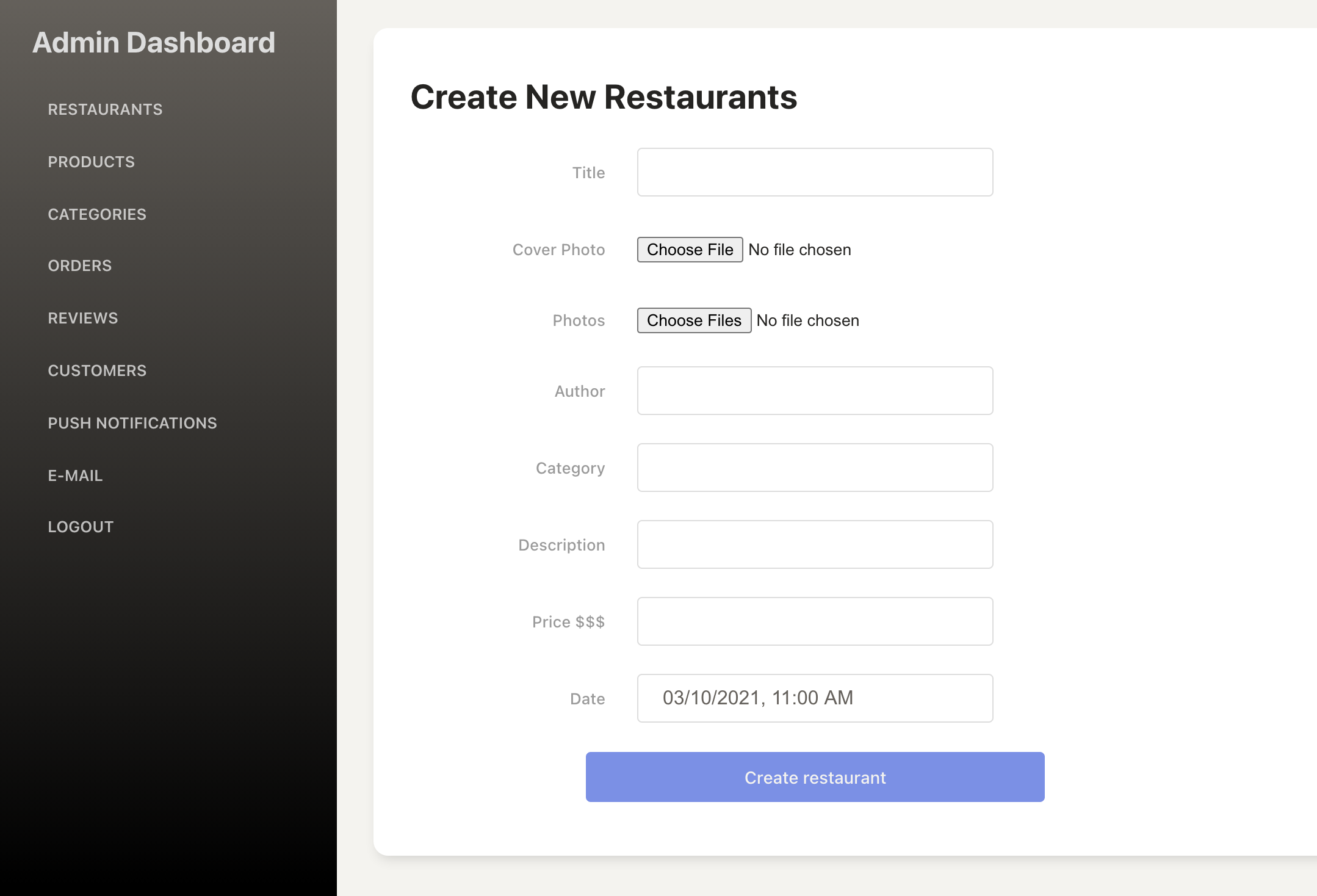 createrestaurant