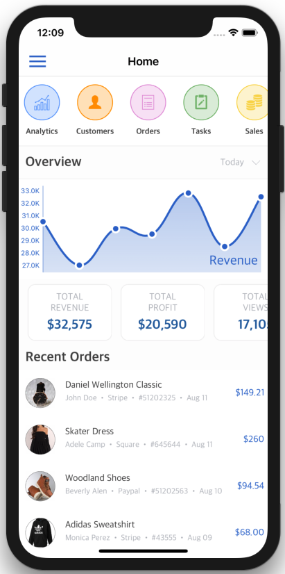 Swift Dashboard App Template   preview 2
