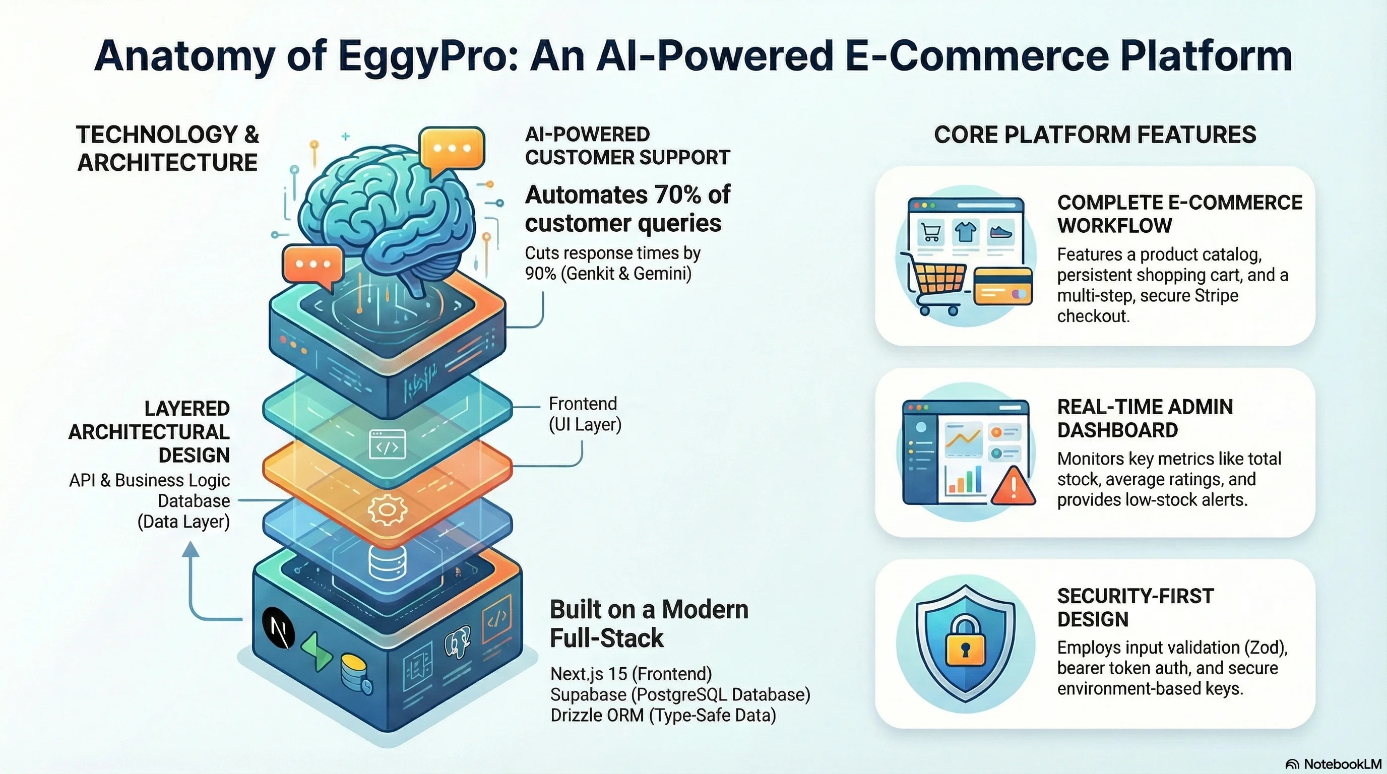 EggyPro E-commerce Platform + AI Assistant architecture diagram