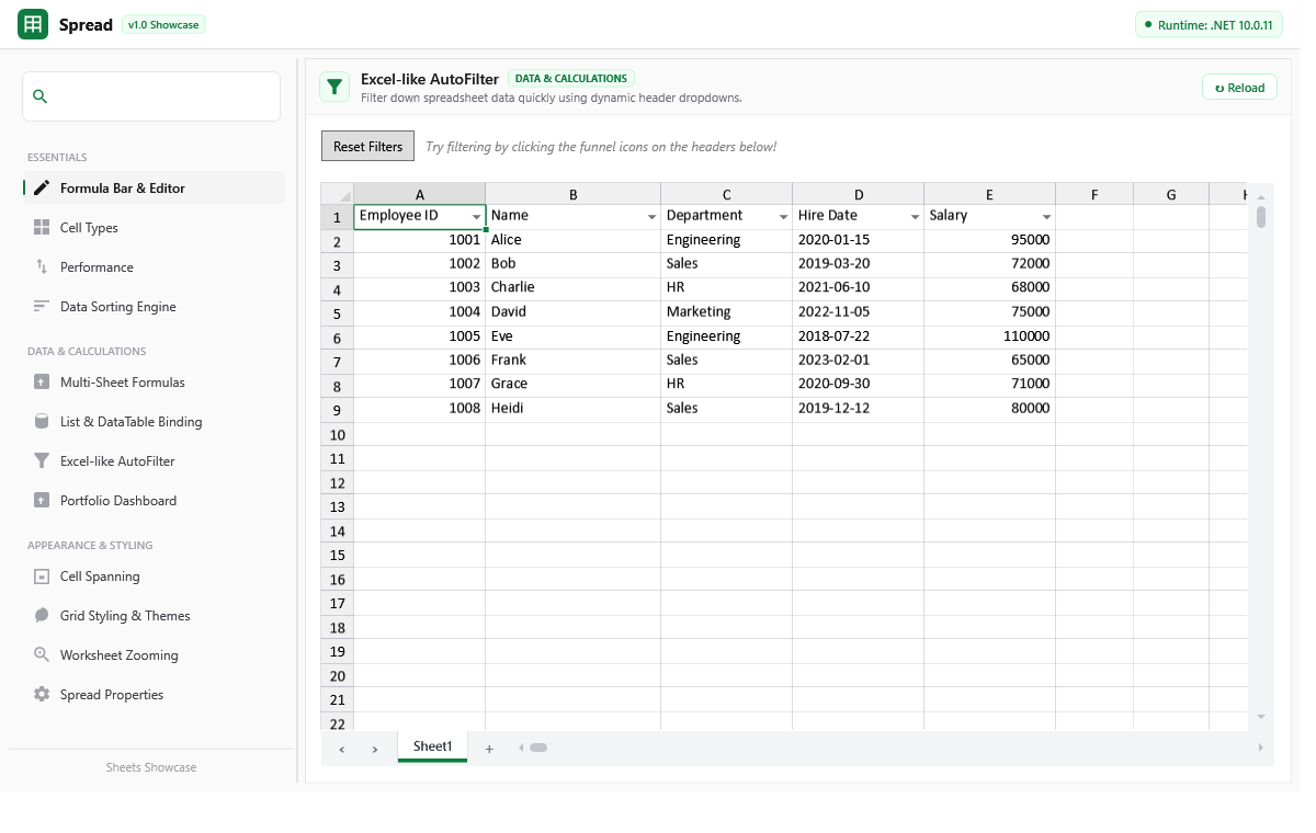 Excel-like AutoFilter
