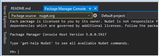 NuGet Pakage Manager Console source.PNG