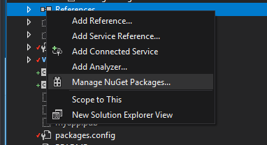 NuGet References Setting