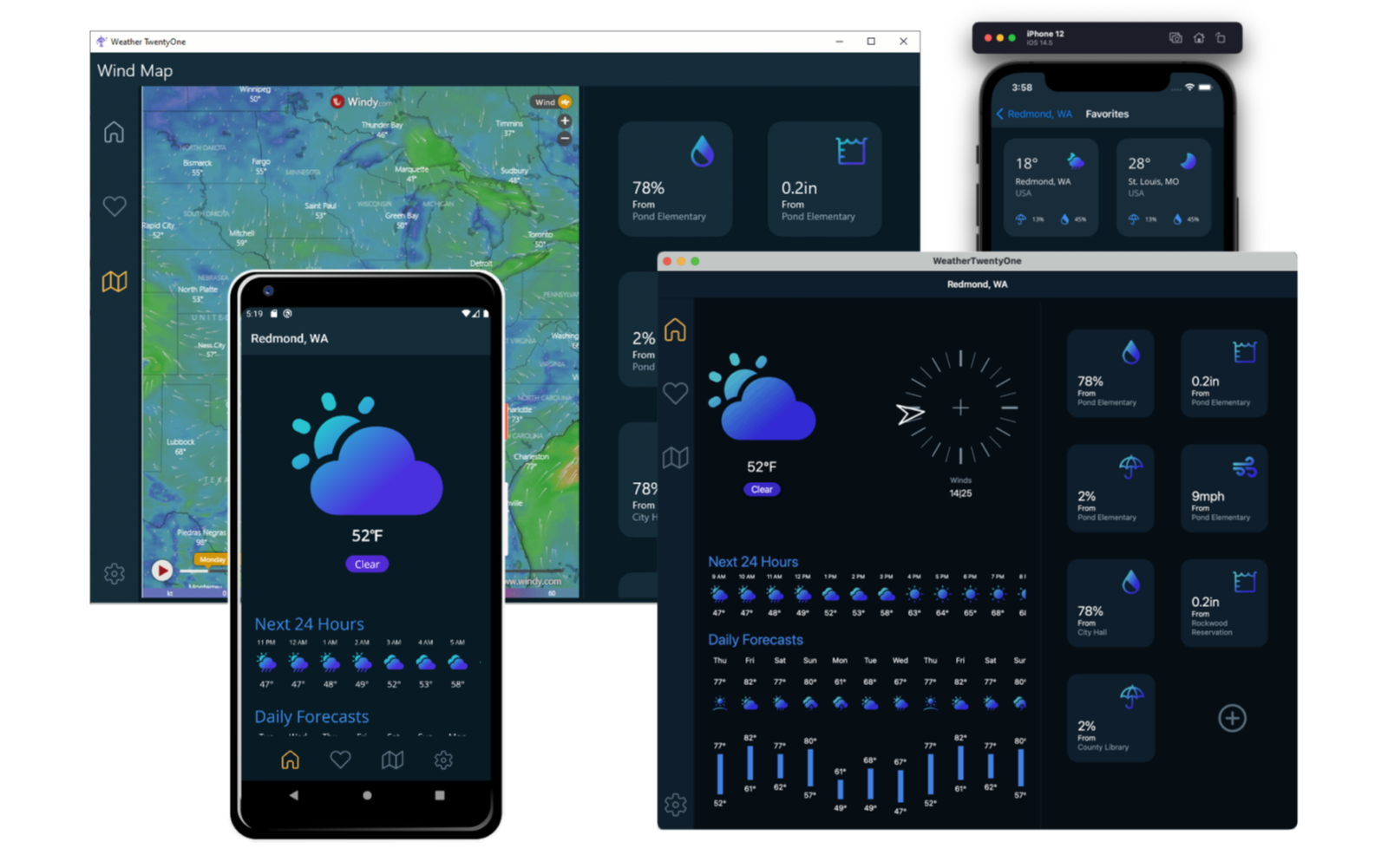 .NET MAUI Weather App on all platforms