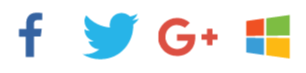 Social media icons for Facebook, Twitter, Google plus, and Windows