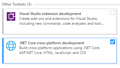 **.NET Core cross-cross-platfrom development** (在 **Other Toolsets** 目录)