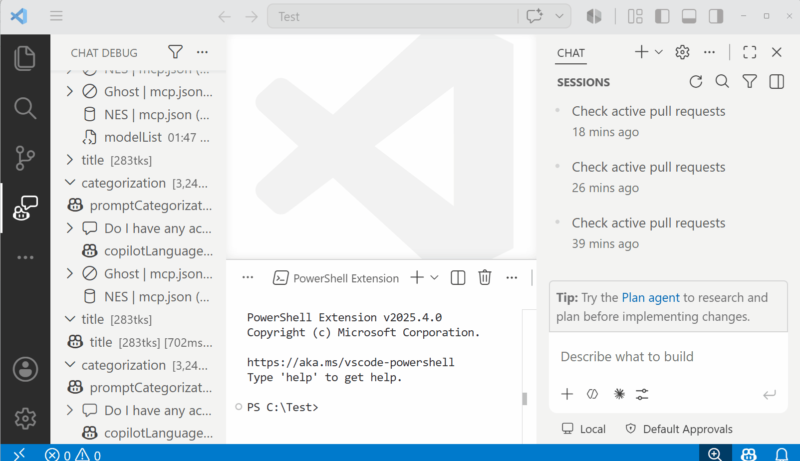 Copilot with the CLI Catalog MCP: it discovers the az CLI via get_clis and uses it to query Azure DevOps