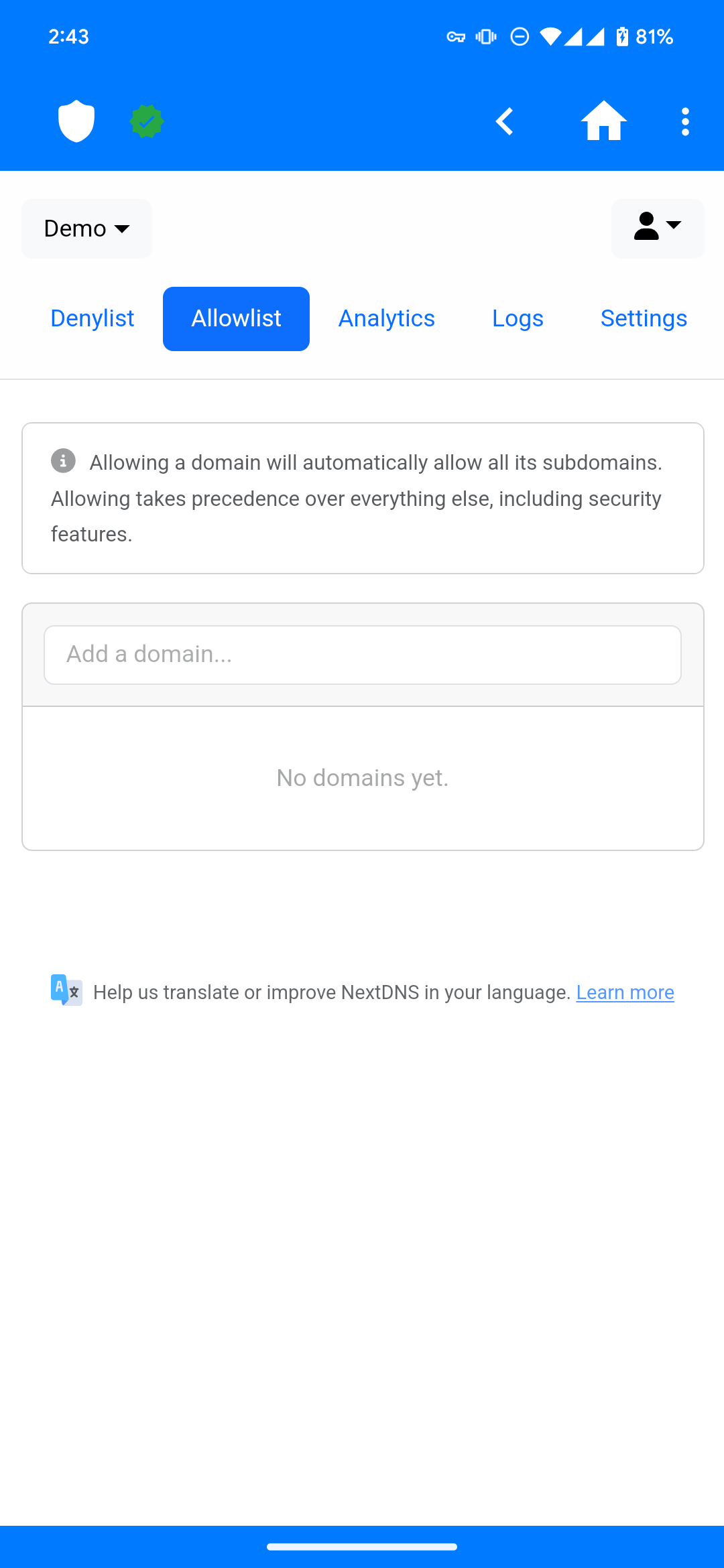 Screenshot 6 of NextDNS Manager — opens full size