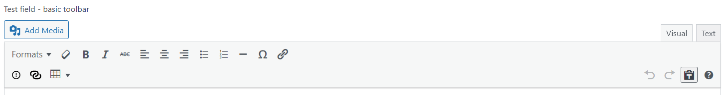 ACF Basic toolbars