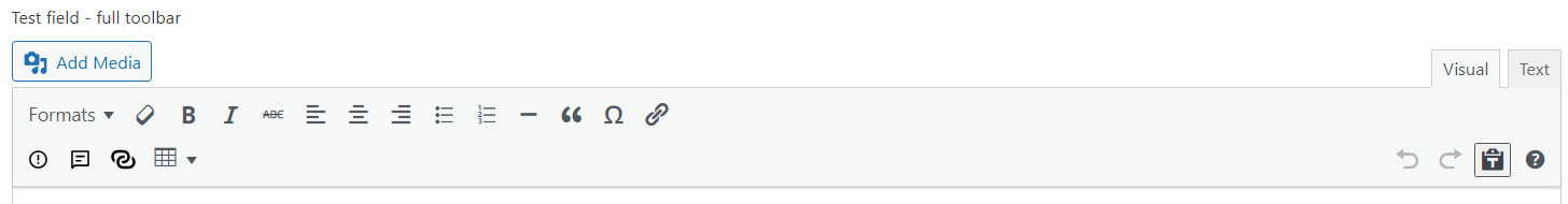 ACF Full toolbars