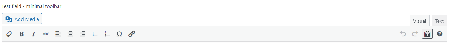 ACF Minimal toolbar