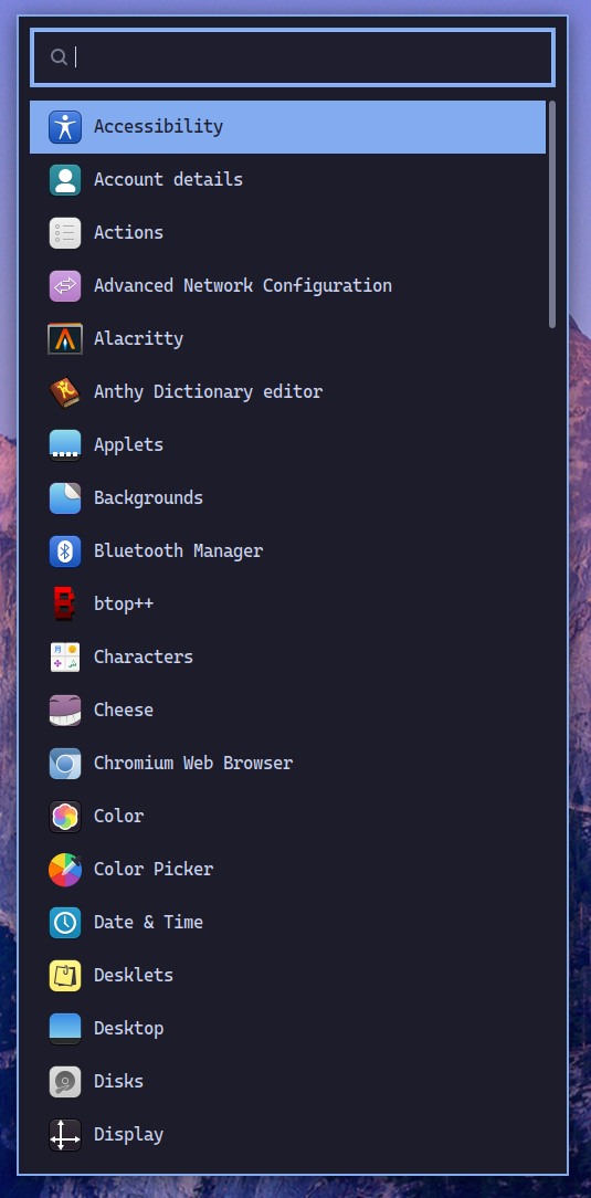 OhMyDebn Apps Menu