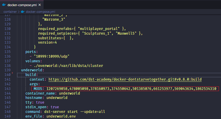 Add mod docker compose underworld