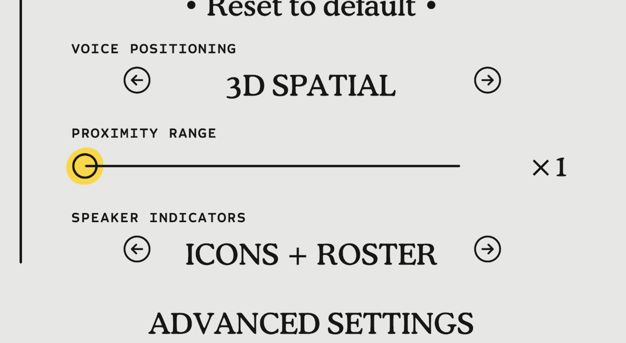 Better Proximity Voice controls in Big Walk's Audio settings
