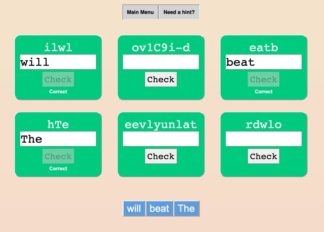Unscramble