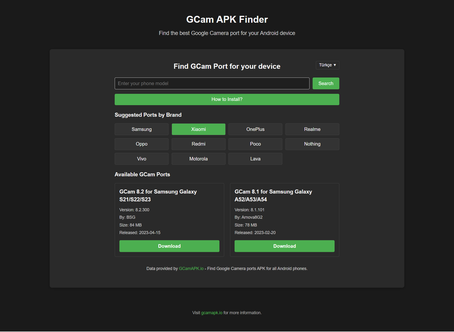 GCam APK Finder Screenshot
